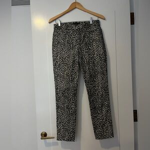 Banana Republic Black and Cream Leopard Print Chinos